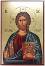Greek wood icon - Saviour Pantocrator - 13 x 19 cm
