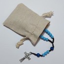 Wood Hand-knotted Rosary - Cool Blue