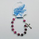 Glass rosary bracelet - pink