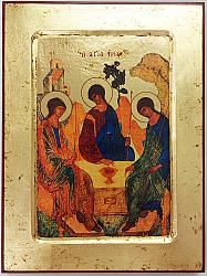 Trinity of Rublev wooden carved icon - 18 x 24 cm