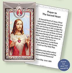 Sacred Heart Picture Medal with Prayer Card
