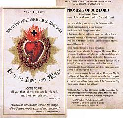 Sacred Heart Prayer card x 100
