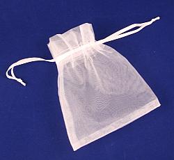 Organza bag - medium white x 10