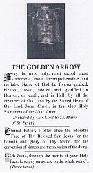 Holy Face Golden Arrow Prayer Card x 10