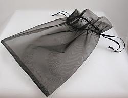 Organza bag - extra large black x 10