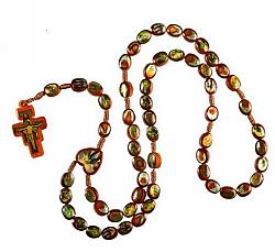 Saints Rosary - corded wood beads
