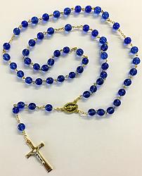 Blue/Gold Hand-made Rosary