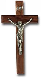 Walnut Crucifix - 12 inch wall mounted
