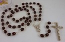 Wood First Communion Rosary beads - Brown