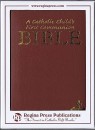 First Communion Bible - burgundy imitation leather
