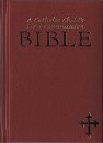 First Communion Bible - burgundy imitation leather