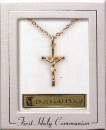 First Holy Communion Crucifix - 18 ct gold plated