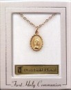 First Communion Miraculous medal  - 18 ct gold plated