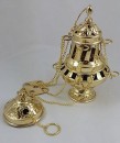 Small 'Compostela' brass thurible - 16 cm