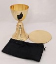 Gold-plated brass chalice and paten