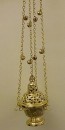 Ornate brass thurible with bells - 16 cm