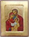 Holy Family wooden carved icon - 14 x 18 cm