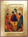 Trinity of Rublev wooden carved icon - 18 x 24 cm