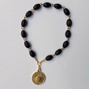 Holy Face Chaplet - black textured wood beads