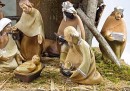 Christmas Crib: Nativity Set 6 inch Wood Effect figures with stable