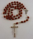 Wood Rosary - Brown oval beads