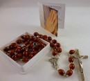 Wood Rosary - Brown oval beads