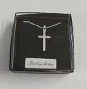 Simple silver cross with chain