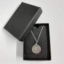 St Michael sterling silver medal with chain