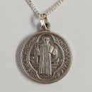 St Benedict sterling silver medal with chain