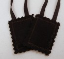 100% Brown Wool Scapular - Short cord
