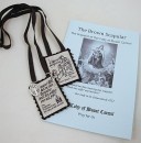 100% Brown Wool Scapular - Short cord, with medals