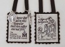 100% Brown Wool Scapular - Medium with medals