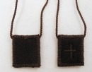 Athletic Scapular - 100% brown wool - short cord