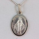 Small Miraculous medal sterling silver with chain