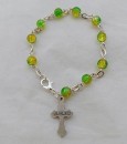 Holy land crystal rosary bracelet - green/yellow