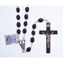 Black wood chain rosary - small beads - extra strong