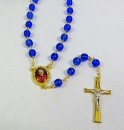 St John Henry Newman Rosary - blue glass beads