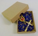 St John Henry Newman Rosary - blue glass beads