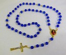 St John Henry Newman Rosary - blue glass beads