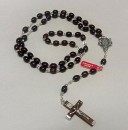 Brown wood chain rosary - small beads - extra strong