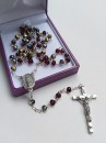 Glass Rosary Beads - garnet - gilt