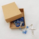 Blue crystal glass Rosary Beads