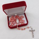 Murano Glass Rosary Beads - pink and white