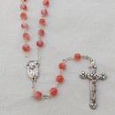 Murano Glass Rosary Beads - pink and white