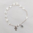 Mother of pearl heart rosary bracelet