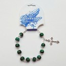 Glass rosary bracelet - green