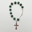 Glass rosary bracelet - green