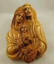 Large Holy Family plaque - olivewood