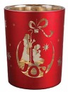 Christmas Glass Votive Light - Peace/Joy