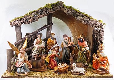 Nativity Set: Figures with Stable